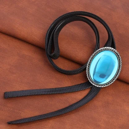 Shiny Bolo Tie with Gemstone-like Design - Image 3