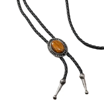 Elegant Gemstone-like Bolo Tie with Oval Shape - Image 4