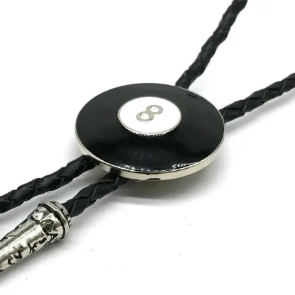 Bolo Tie with Eight Ball Pool Pendant - Image 5