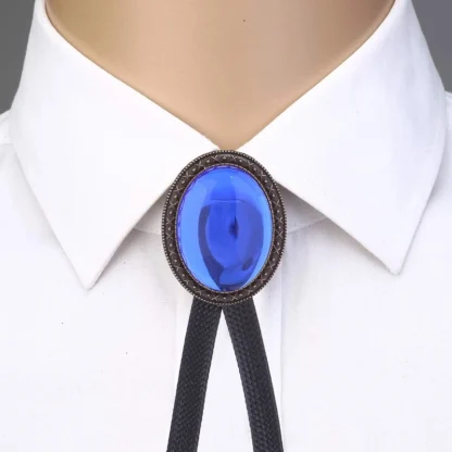 Shiny Bolo Tie with Gemstone-like Design - Image 8