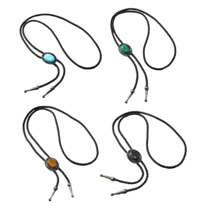 Elegant Gemstone-like Bolo Tie with Oval Shape - Image 2