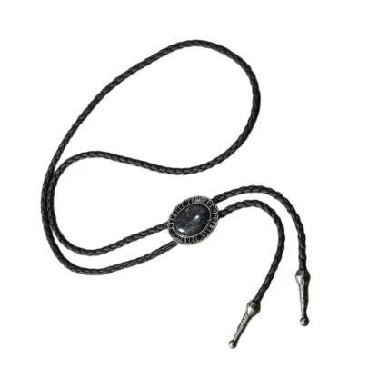 Elegant Gemstone-like Bolo Tie with Oval Shape - Image 3