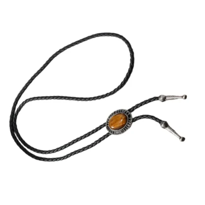 Elegant Gemstone-like Bolo Tie with Oval Shape - Image 5