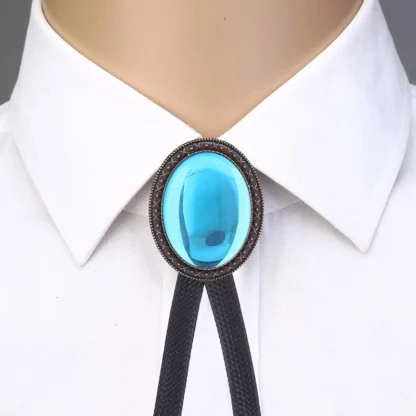 Shiny Bolo Tie with Gemstone-like Design