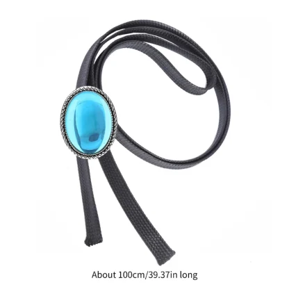 Shiny Bolo Tie with Gemstone-like Design - Image 5