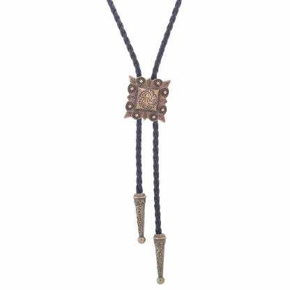 Retro Western Tie with Square Pendant - Image 4