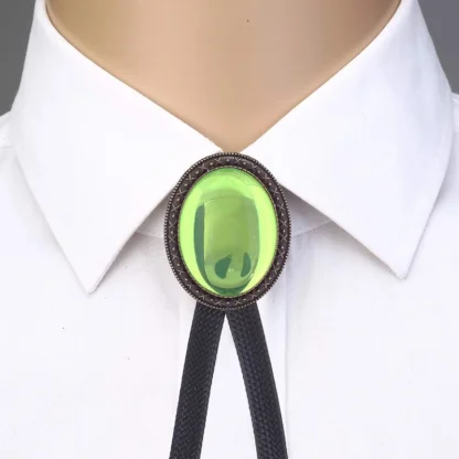 Shiny Bolo Tie with Gemstone-like Design - Image 4